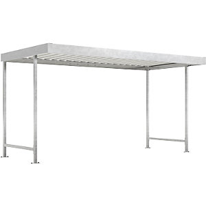 Materialüberdachung, Grundeinheit, B 4300 mm, einseitig, HxT 2360 x 2200 mm.