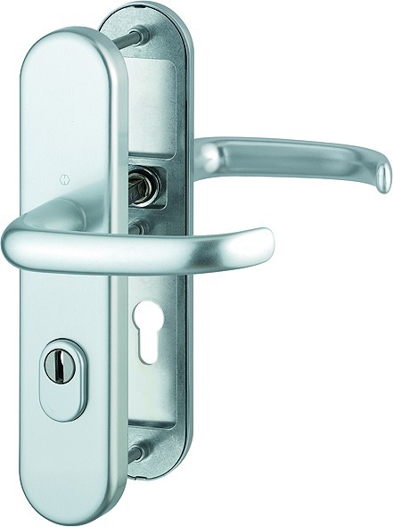 HOPPE® FH Schutz-Drückergarnitur mit Langschild San Francisco FS-1301F/3332ZA/3310, Aluminium, 3920267